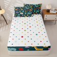 thumbnail image 4 of Homewish Cute Sheep Giraffe Zipper Twin Comforter Sets with Fitted Sheet and 2 Pillowcases For Boys,Jungle Animal Dinosaur Zipper Bedding Set For Dino Lover,Reversible,4 Pieces, 4 of 7
