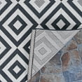 thumbnail image 3 of Couristan 3.9' x 5.5' Black and Ivory Diamond Rectangular Outdoor Area Throw Rug, 3 of 10