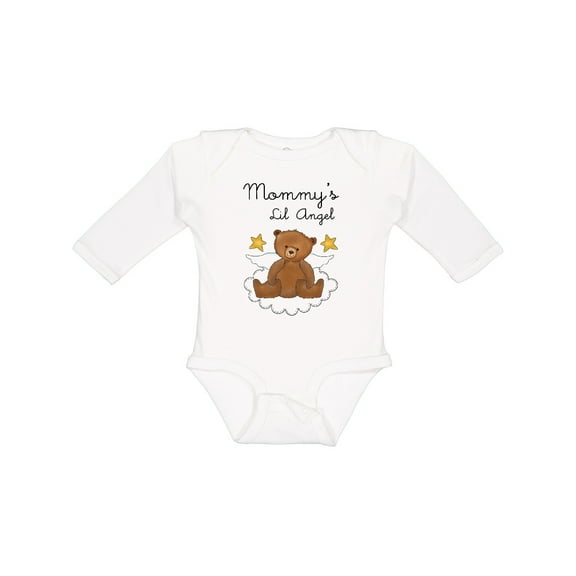 Inktastic Mommy's Lil Angel Boys or Girls Long Sleeve Baby Bodysuit