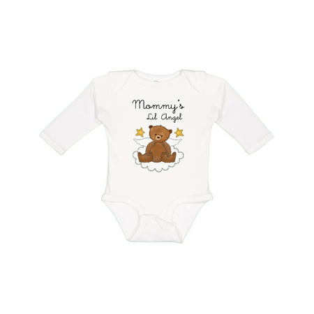

Inktastic Mommy s Lil Angel Boys or Girls Long Sleeve Baby Bodysuit
