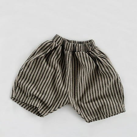 

DancePeanut Summer Children s Shorts Cotton And Linen Vertical Stripe Casual Loose Harem Pants Baby Boys Comfortable Breathable Radish Pants
