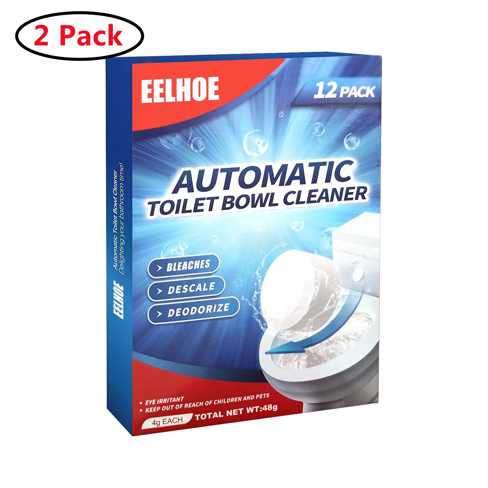 Automatic Toilet Bowl Cleaners Bathroom Toilet Tank Cleaner Tablets Strong Detergent Ability Keep Toilet Bowl Bright,12Pcs,2 Pack