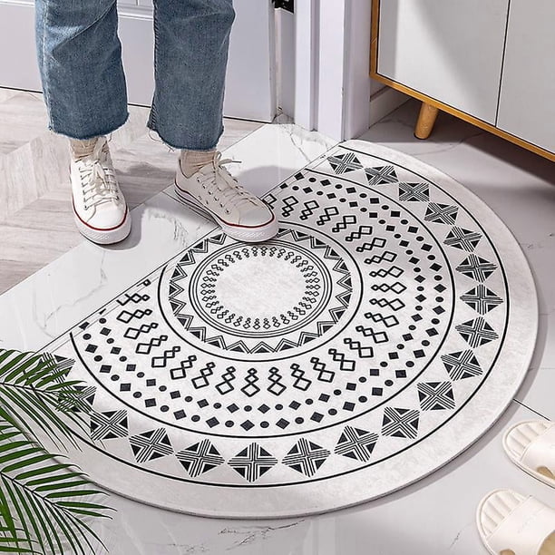Half Round Door Mat Non-slip 50x80cm Entryway Doormat Easy Clean Rugs Indoor Outdoor Entry Decoration For Home, Garage, Patiomorocco White B 1 Pc