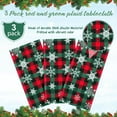 thumbnail image 4 of 3Pcs Christmas Buffalo Plaid Snowflake Party Tablecloths Decorations,Plastic Red and Green Checkered Rectangle Table Cover for Winter Christmas New Year Birthday Holiday Party Decorations,54x108 inch, 4 of 8