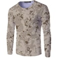 thumbnail image 4 of TSADFHJI T-Shirts Graphiques pour Hommes Chemises à Manches Longues Camouflage Imprimé Col Rond T-Shirt Col Rond Blouse Légère Hauts S Gris, 4 of 4