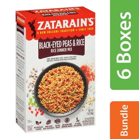 (6 pack) (6 Pack) Zatarain's Black Eyed Peas & Rice, 7 oz