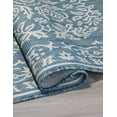 thumbnail image 2 of FH Home Flat Woven Outdoor Rug - Waterproof, Easy to Clean, Stain Resistant - Premium Polypropylene Yarn - Persian Farmhouse - Patio, Porch, Deck, Balcony - Marbella - Ocean - 5ft 4in x 7ft 6in, 2 of 5