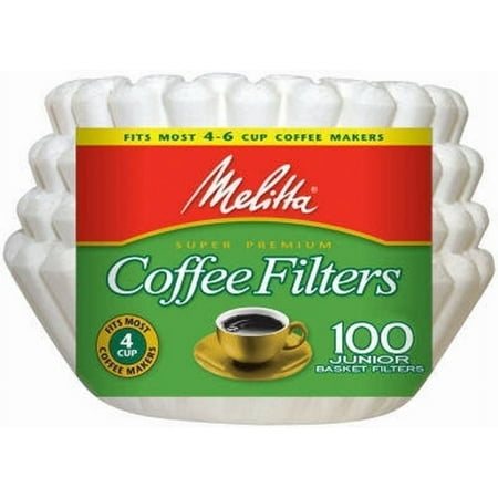 Melitta 8-12 Cup Basket Coffee Filters Paper White, 100 Count, 2 Pack