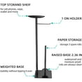 thumbnail image 2 of Toilet Paper Holder Stand for Bathroom Floor Standing Toilet Roll Dispenser Storages 4 Reserve Rolls, with Top Storage Shelf for Cell Phones, Wipe, Wallet and More(Black), 2 of 14