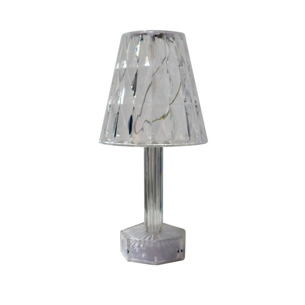 Lámpara de mesa efecto cristal Ilios Innova diamante USB recargable con 3 modos de luz