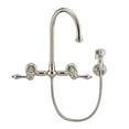thumbnail image 2 of Alfi Trade WHKWLV3-9301-NT-PN Whitehaus Vintage III Plus Wall Mount Lever Handles Faucet with Side Spray, Polished Nickel, 2 of 4