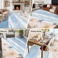 thumbnail image 5 of Blue Summer Beach Area Rugs 5'x7', Washable Small Throw Rugs for Laundry Room Playroom, Coastal Waves Ocean Starfish Conch Indoor Outdoor Rug Non-Slip Low Pile Carpet Runner Reversible Floor Mats, 5 of 8