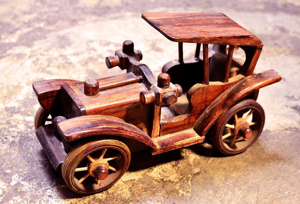 old wooden car