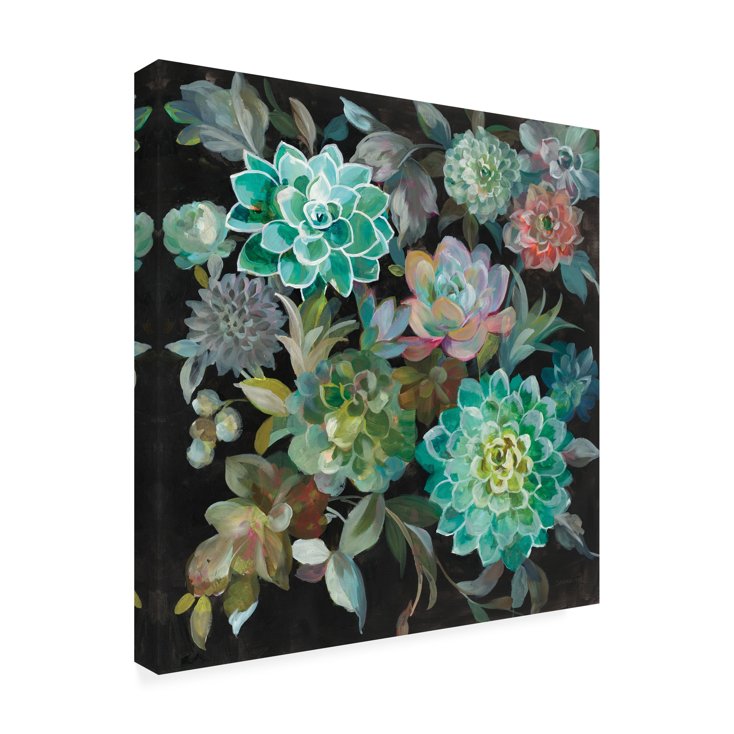 Trademark Fine Art 'Floral Succulents' Canvas Art by Danhui Nai