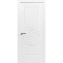 Solid French Pre-Hung Door / Mela 7001 Matte White / Single Regular Panel Frame Handle / Bathroom Bedroom Modern Doors -32" x 80"