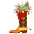 thumbnail image 2 of Cowboy Boot Christmas Wall Decal Wallmonkeys Peel and Stick Holiday Graphics (12 in H x 12 in W) WM502983, 2 of 4