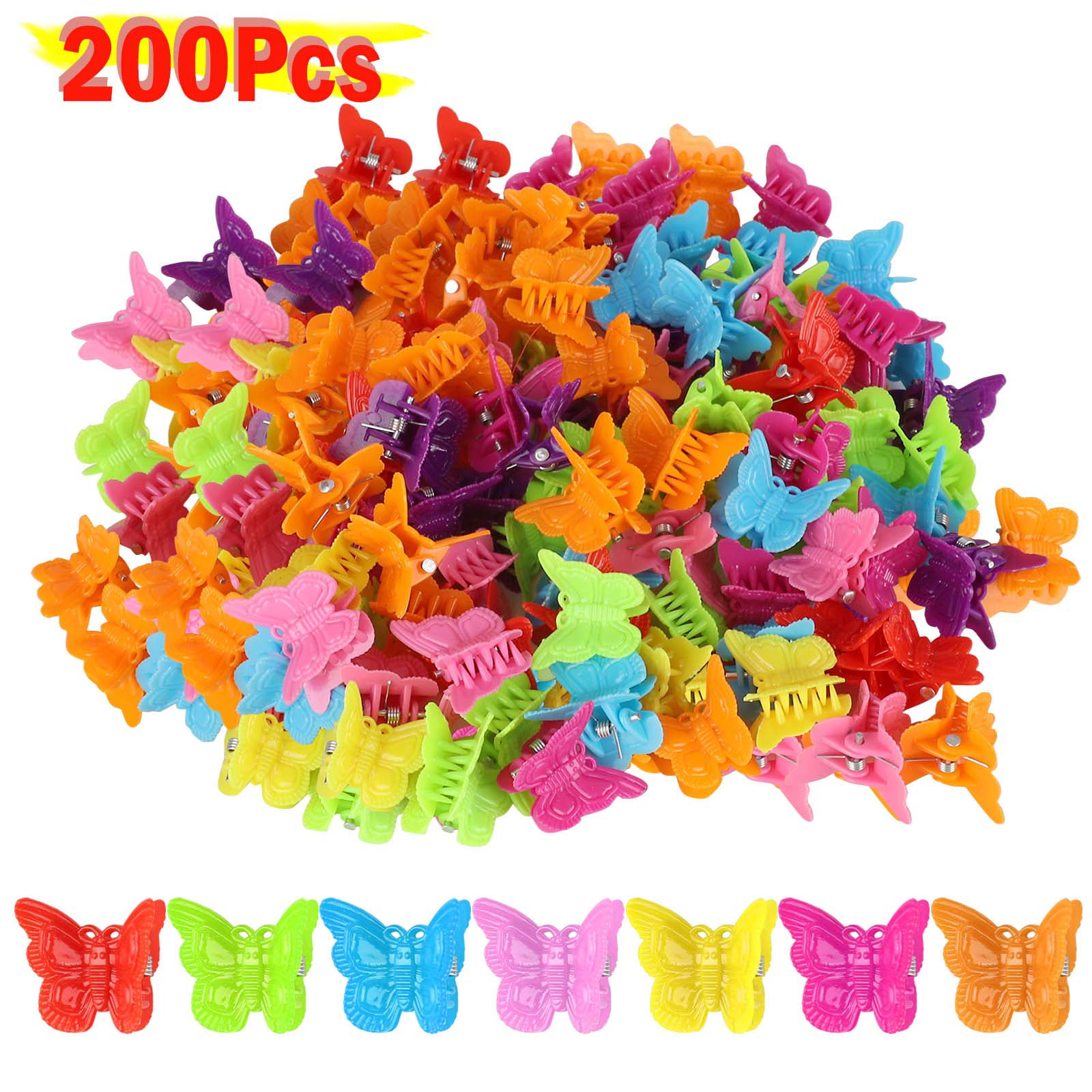 200/100pcs Small Butterfly Hair Claw Clips Jaw Clips, EEEkit Girls Hair  Claws Multiple Colors Beautiful Mini Plastic Butterfly Hair Barrettes Clips  Hair Accessories Gifts for Kids Infant 