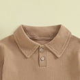 thumbnail image 4 of Faraee Newborn Baby Boy Clothes Knit Long Sleeve Button Up Collared Shirts Jogger Long Pants Set Infant 2 Piece Outfit 0 6 12 18 24 Months 2t 3t Coffee, 4 of 6