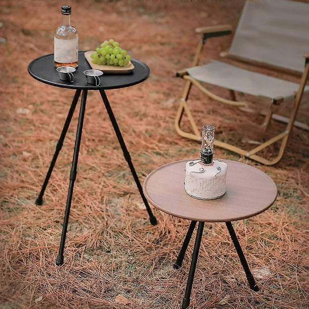 Portable Lightweight Camping Aluminum Alloy Table Height Adjustable Table Folding Outdoor Picnic Fishing Barbecue Mini Round Table
