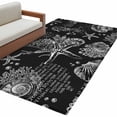 thumbnail image 2 of Area Rug 48×72in, Retro Sea Marine Life Floor Carpet Living Room Rug, Starfish Shells Coral on Black Letter Non-Slip Welcome Mat Indoor Rugs for Bedroom Dining Room, 2 of 9