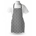thumbnail image 3 of Abstract Apron Monochrome Stripes Oval Shapes Geometric Illustration Minimalist Modern Art, Unisex Kitchen Bib Apron with Adjustable Neck for Cooking Baking Gardening, Black and White, by Ambesonne, 3 of 3