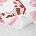 thumbnail image 5 of Manfei Western Ribbon Bow Bed Spread Queen for Teens Female,Girls Cowgirl Cow Print Boots Queen Coverlet Set, 5 of 7