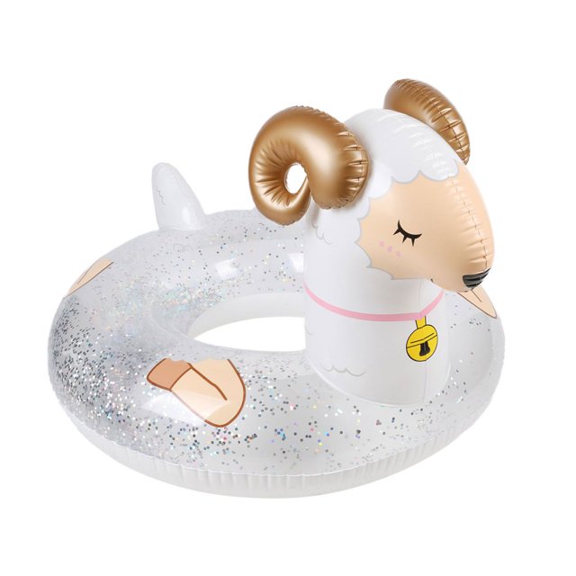 Swim Ring Adults Sheep Shape Life Ring Inflatable Floating Mat Pool Water Park Swimming Ring