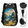 thumbnail image 3 of Pofeuu Valley River Dinosaur Print Storage Laptop Backpack with USB Charging Port[Water Resistant] College Computer Bookbag Fits, 3 of 7
