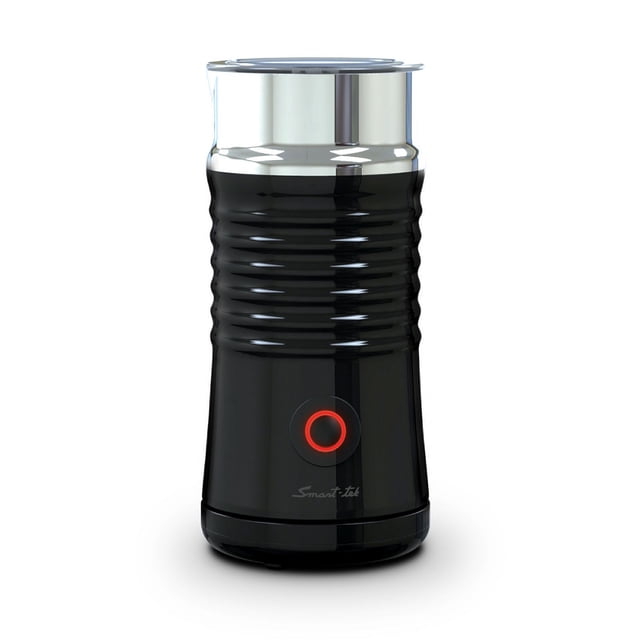 Espumador de Leche Eléctrico SMART-TEK 450W Espuma Caliente y Fría para Cappuccino, Latte, Matcha, 240ml Antiadherente MF850 Negro