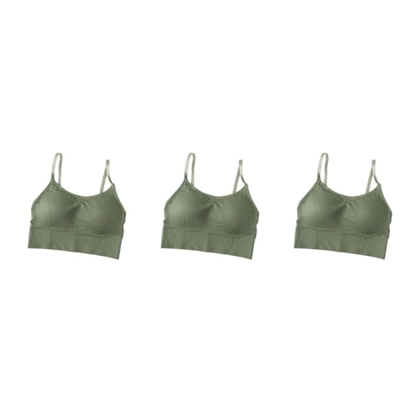 Top Crop Bralette Qarigey Lencería sexy Cómoda Sin mangas para deportes Verde