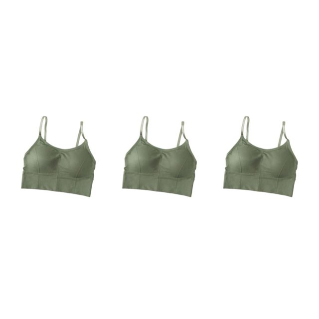 Top Crop Bralette Qarigey Lencería sexy Cómoda Sin mangas para deportes Verde