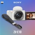 thumbnail image 2 of Sony Alpha ZV-E10 APS-C Interchangeable Lens Mirrorless Vlog Camera with 16-50mm Lens (White) Bundle with Sony Creator Accessory Kit II, Holster Camera Case, and Dual Slot SD Card Reader (4 Items), 2 of 8
