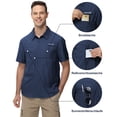 thumbnail image 3 of Taigaofy Men's UPF 50+ Sun Protection Short Sleeve Safari Shirts Fishing Shirts Hiking Work Casual Shirt with Zipper Pocket, Navy L, 3 of 8