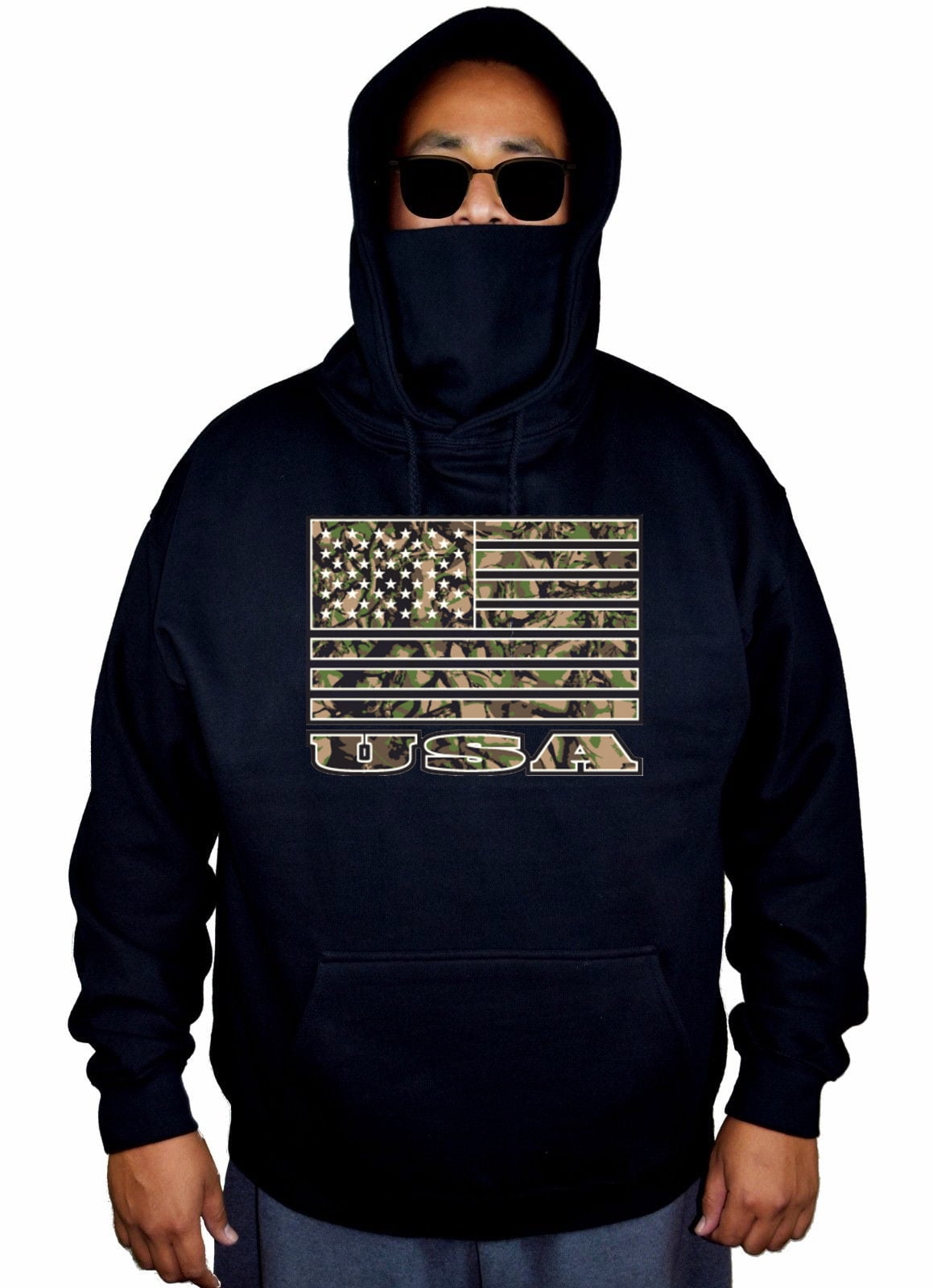 camo hoodie with american flag