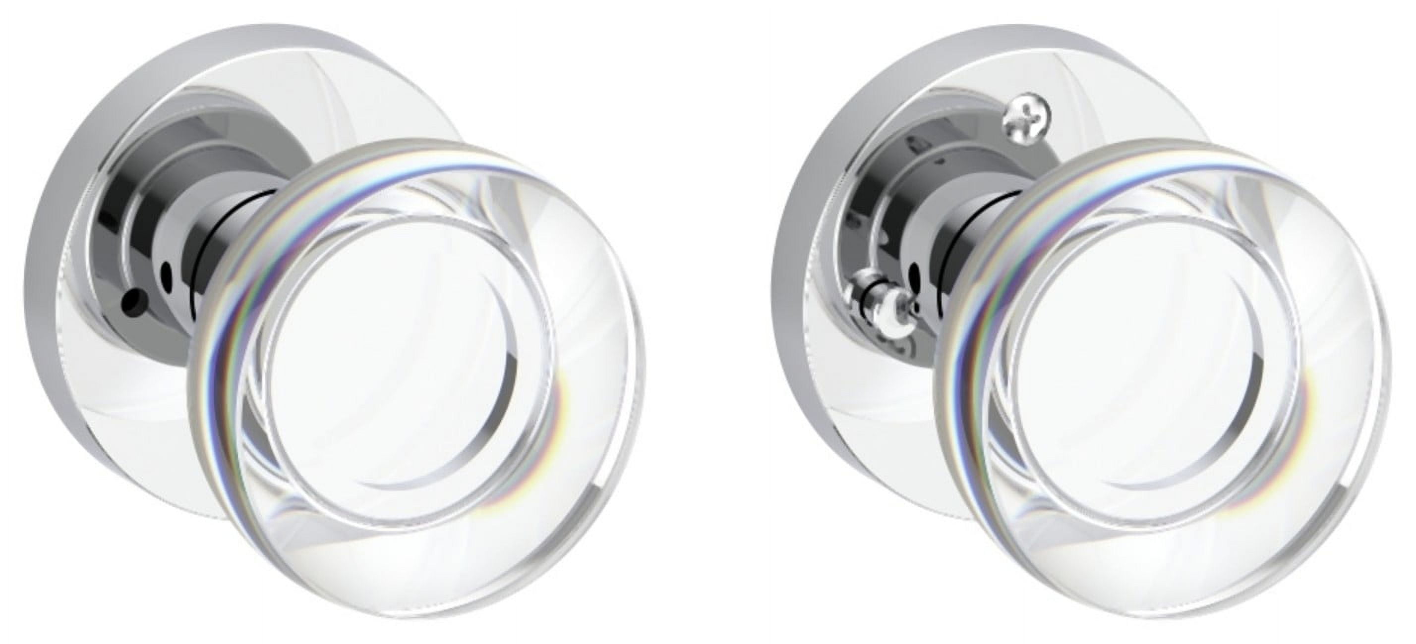 Baldwin PVCCYCRR260 Contemporary Crystal Privacy Door Knob Set - Chrome