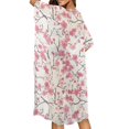 thumbnail image 4 of HELLHERO Long Long Kimono Swimsuit Cover Up for Resort High Quality Fabrics Casual Beach Cover Ups for Women Cherry Blossom Pattern, 4 of 6