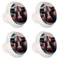 thumbnail image 2 of 4 Pcs Cow American Flag Knobs for Kitchen Cabinet Cupboard Dresser Bookcase Drawer Pulls Handles Round Home Decor, 2 of 8