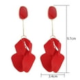 thumbnail image 6 of Mightlink 1 Pair Rose Flower Petal Drop Earrings Exaggerated Dangle Earrings Women Piercing Stud Earrings Jewelry Gift, 6 of 7