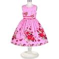 thumbnail image 6 of Sunny Fashion Girls Dress Rose Flower Double Bow Tie Party Sundress Casual 9-10 Years, 6 of 10