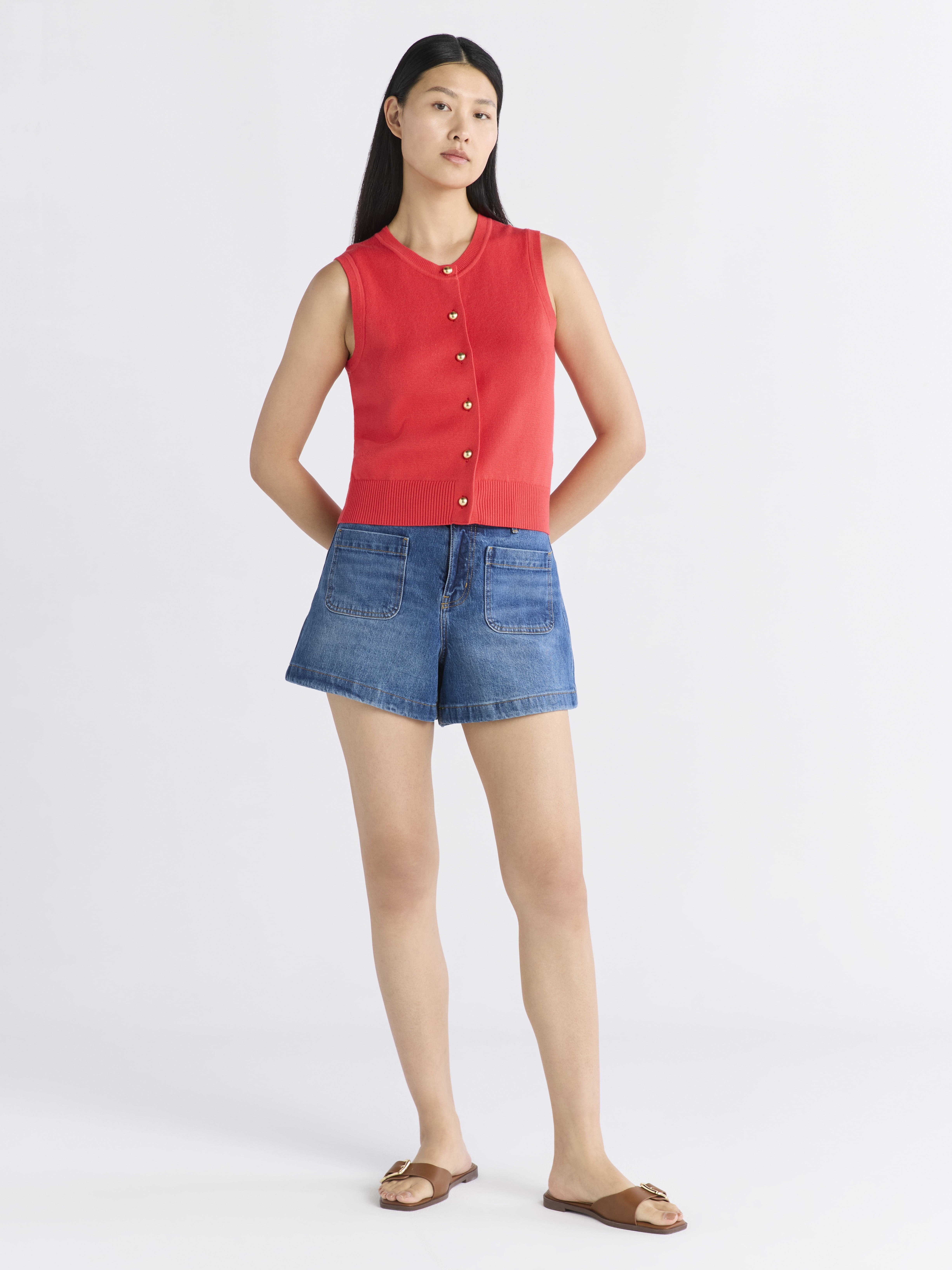 Free Assembly Women's Sleeveless Cardigan Sweater, Lightweight, Size XS-2XL