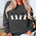 thumbnail image 3 of Womens Halloween Sweatshirt,Fleece Sweatshirts,Womens Round Neck Long Sleeved Cute Printed Ugly Pullover Sweatshirtss,Fall Winter Casual Warm Novelty Sweaters Comfort Elegant Tunic Tops,Size 8-16, 3 of 3