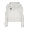 thumbnail image 3 of Cárdigan Sudadera recortada para mujer, sudadera con capucha de manga larga de Color sólido, ropa de calle para primavera y otoño Cgtredaw Blanco T M para Mujer, 3 of 9