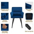 thumbnail image 3 of Clipop Mid-Back Dining Chairs Set of 2, Velvet Upholstered Accent Chairs with Arms, for Kitchen,Blue, 3 of 10