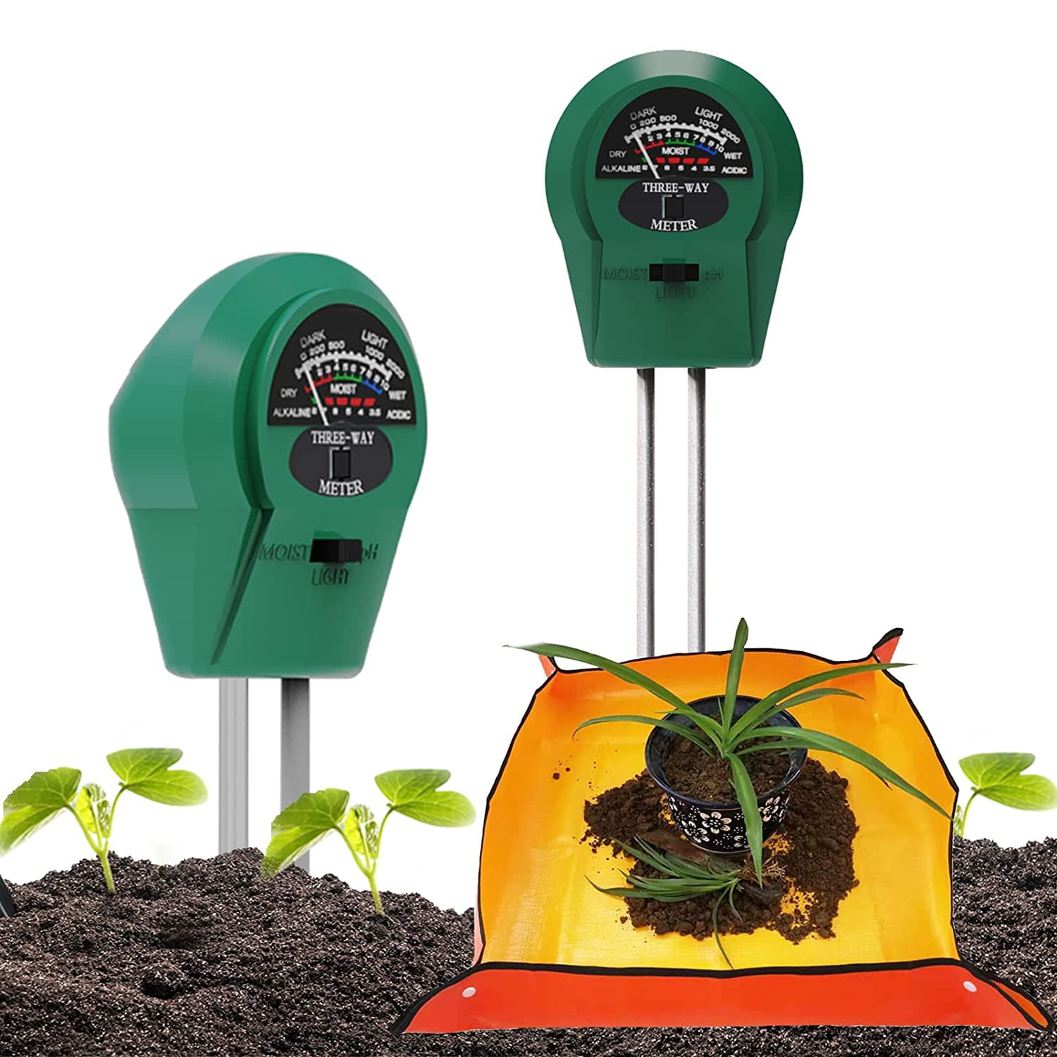 VIVOSUN 3 in 1 Soil Tester Moisture Meter for Gardening and Planting pH Tester 