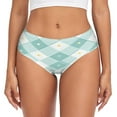 thumbnail image 3 of Women's Underwear Teal Argyle Pattern Hipster Panties Underwear for women, X-Small, 3 of 9