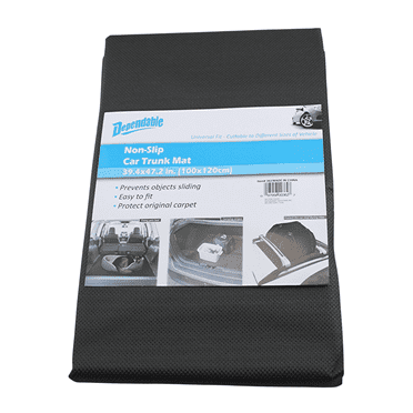Dependable Industries Black Non-Slip Car Trunk Mat Cargo Liner Protects Fits All Makes and Models  Cut To Fit Universal Size 39" x 47"