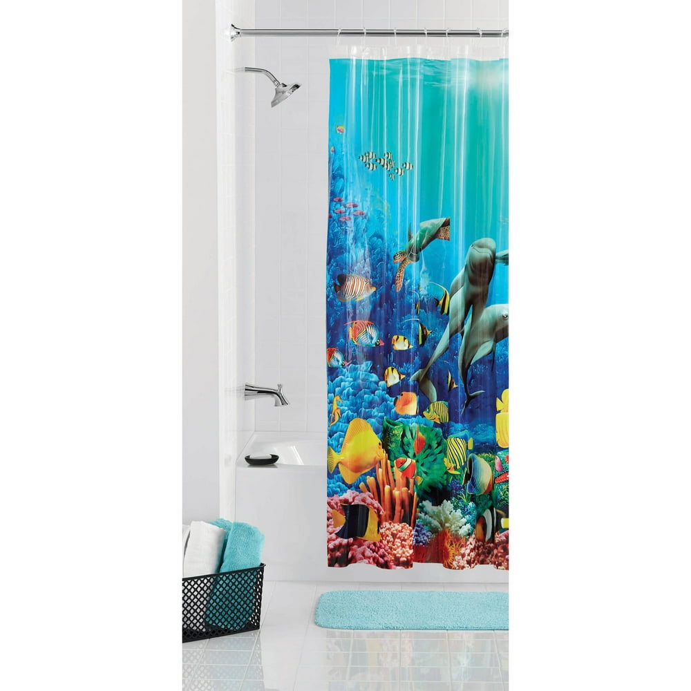 Mainstays Dolphin Shower Curtain, 70" x 71"