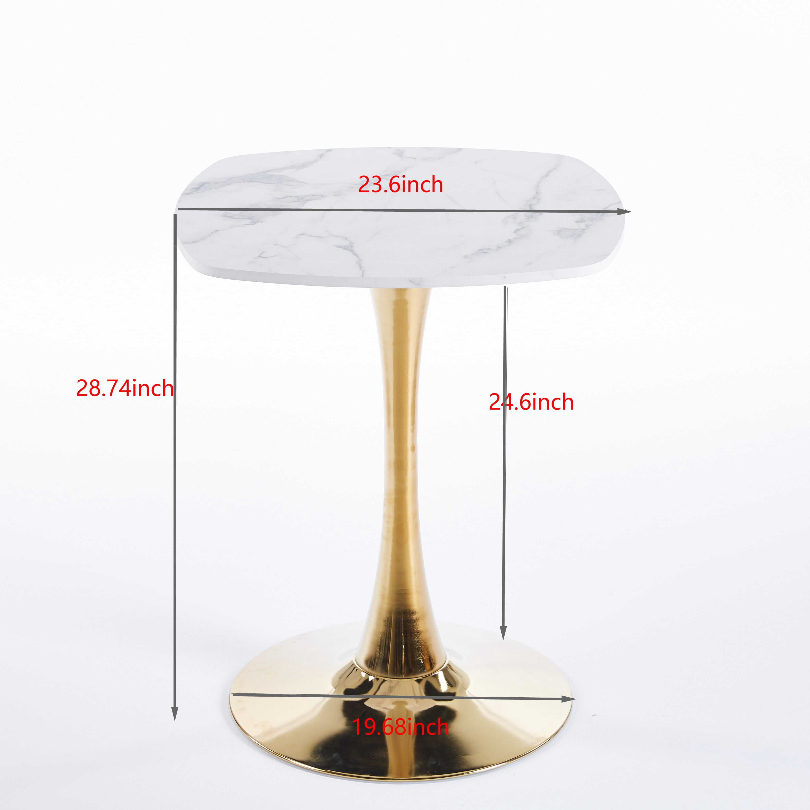 Miniyam 23.6" Square Dining Table, Small Wood Breakfast Table for Apartment, Kitchen or Studio, Modern Compact Dining Table for 2, White