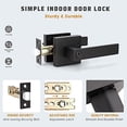 thumbnail image 4 of GFDYREE 2 Pack Matte Black Door Handles Heavy Duty Door Levers Privacy Door Lock Set Door Hardware, Left or Right Handing Door Handles, Interior Door Handles 2.07 lb One Lever, 4 of 7