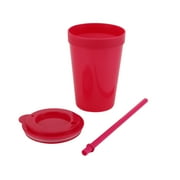 Your Zone 4-Pack Plastic 15-Ounce Capacity Tumbler Set with Lid and Straw, Multi-Colored